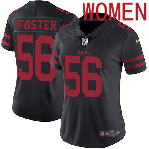 Women San Francisco 49ers #56 Reuben Foster Nike Black Vapor Limited NFL Jersey->women nfl jersey->Women Jersey